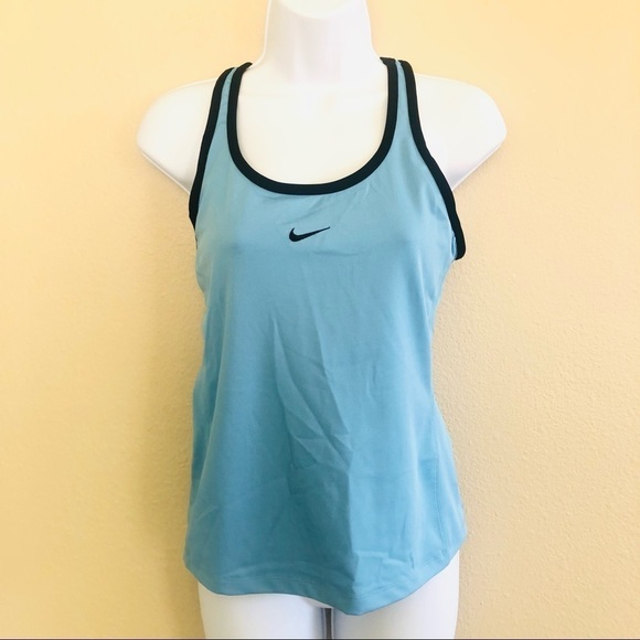 Nike Cutout Racerback Contrast Trim Athletic Tank Top Size L 12-14 - Picture 1 of 11